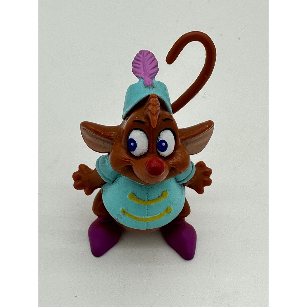 Disney Jaq Mouse Figure Cinderella Toy Character PVC Brown Blue Small